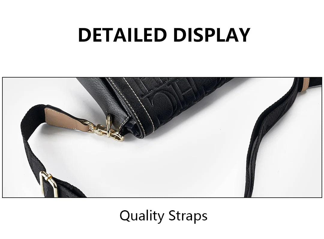 New Crossbody Bag Letter Print High Quality Woman's Brand Trend Vintage Fashion Elegant 2025 Classic Style Ladies Bag