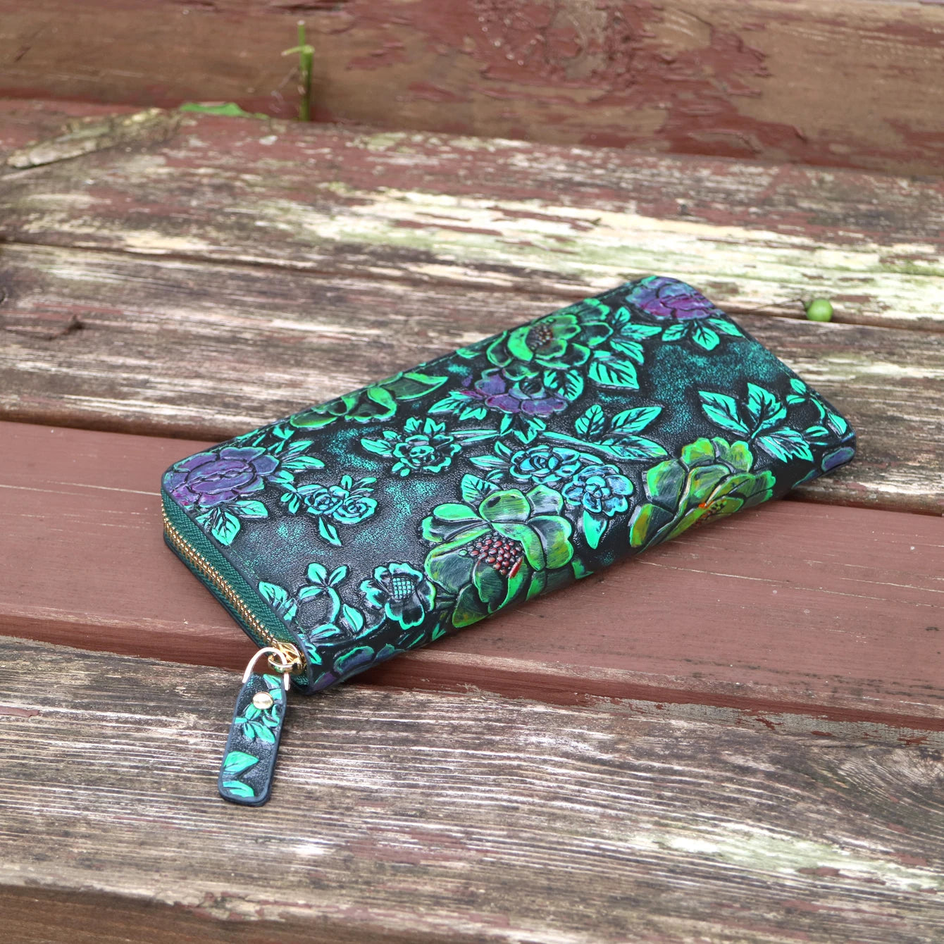 Wallet Women Large Capacity Card Holder Purse Floral Womens Leather Wallets Long Female Coin Purse Evening Clutch Bag