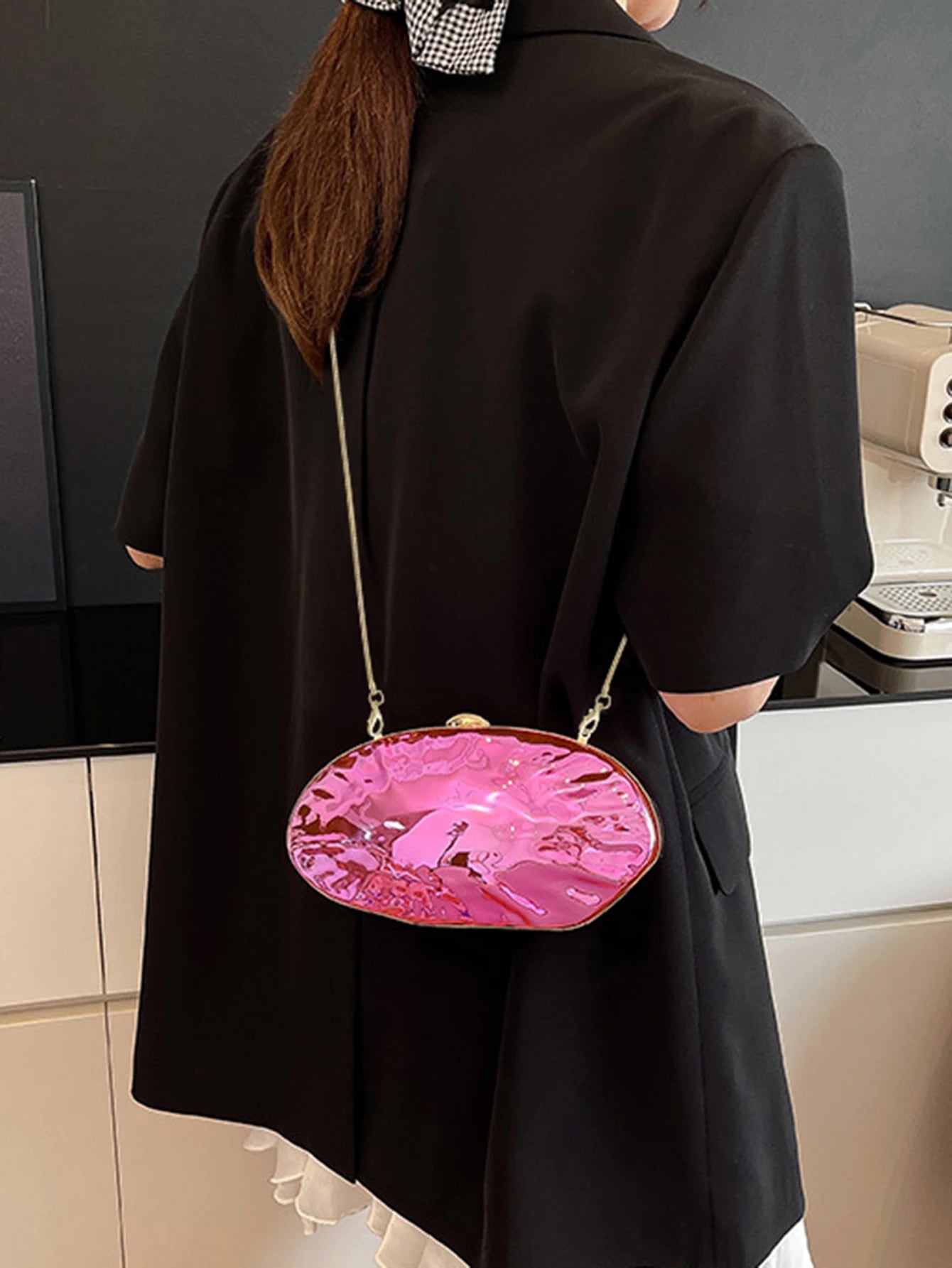 Shell Shaped Dinner Handbag Fashion Acrylic Chain Clutch Large Capacity Wallet New Banquet Party Women's Crossbody Shoulder Bag