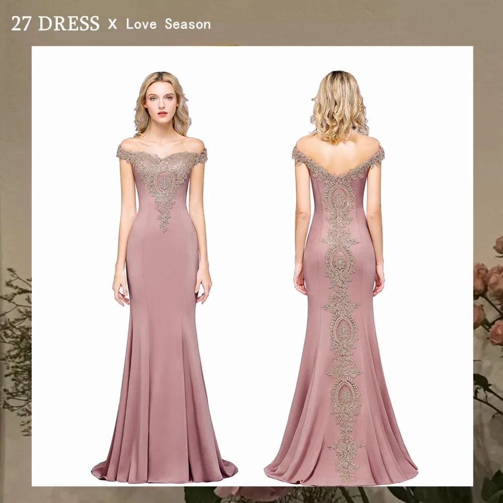 Gold Rose Lace Mermaid Prom Dresses For Women Burgundy Long Sexy Open Back Cap Sleeve Elegant Evening Party Gown Vestido de Gala