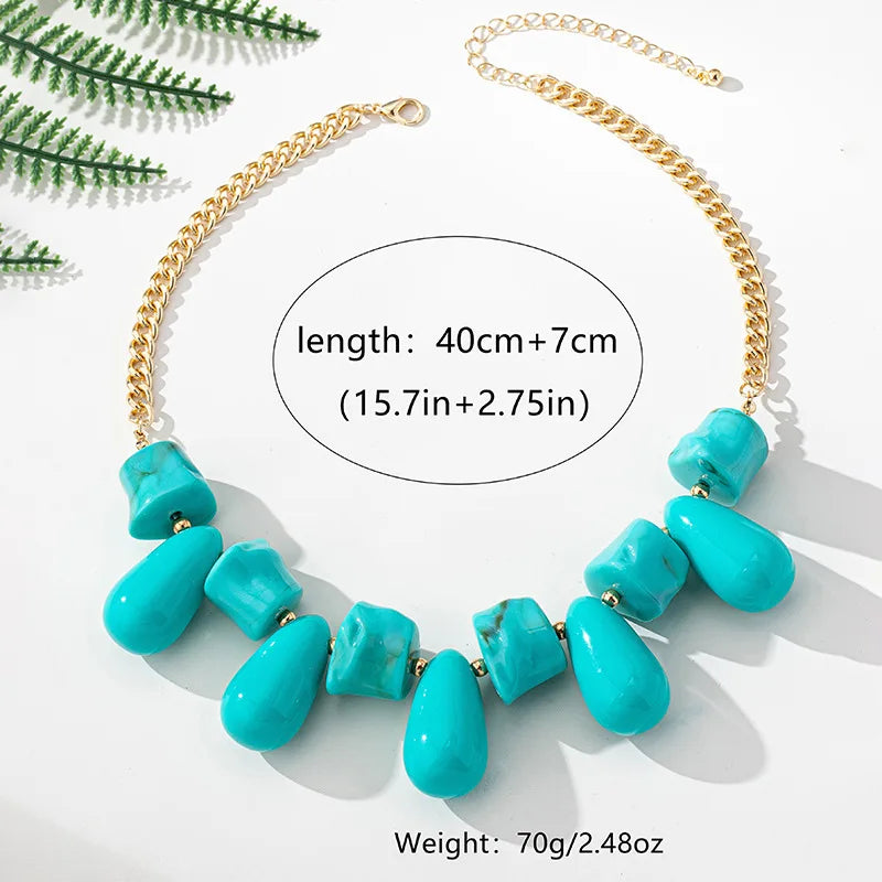 Necklace For Women Girls Bohemian Personality Irregular Droplet Chain Collarbone Fashion Jewelry Holiday Party OL BN019