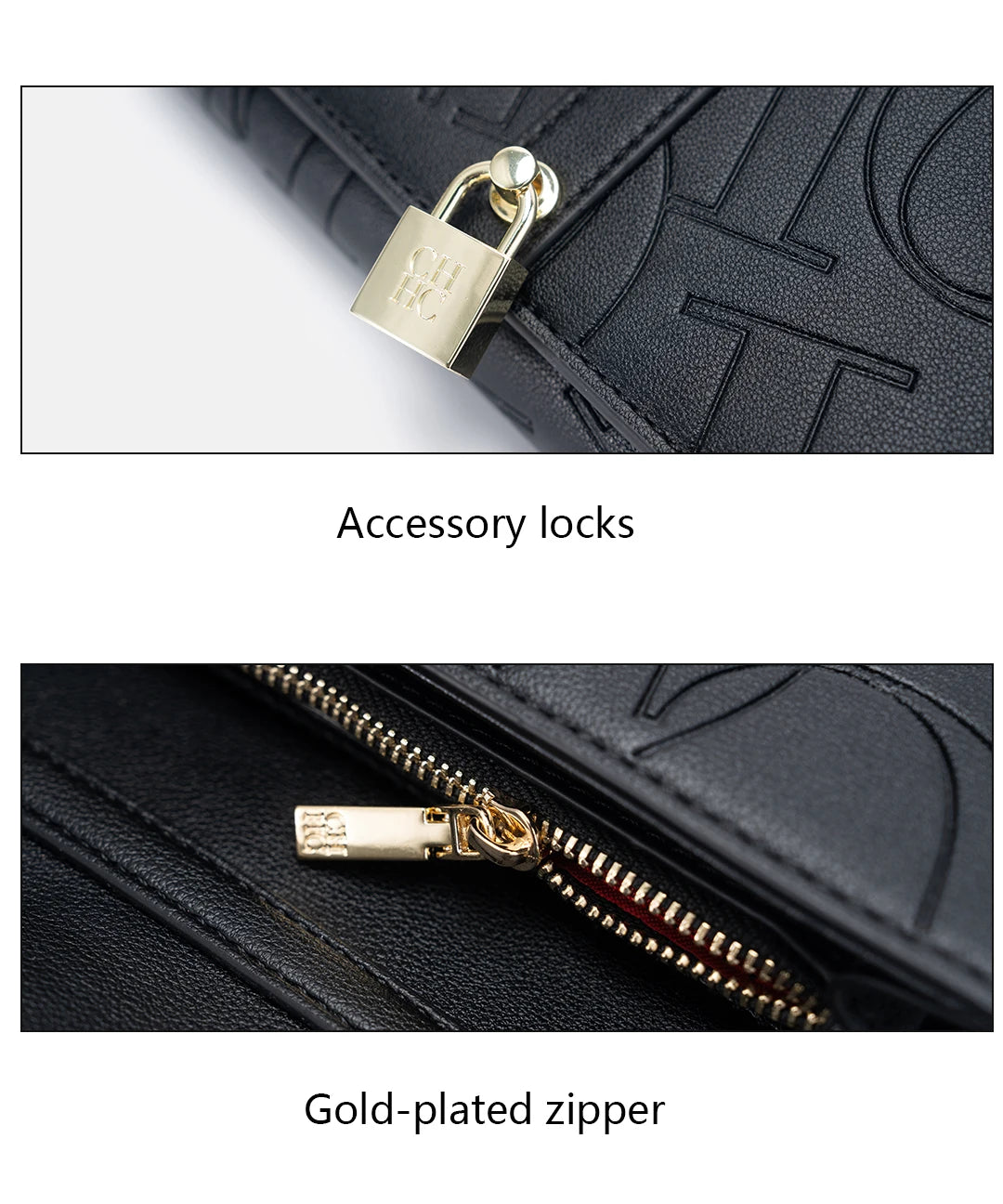 CH Chain Bag PU Material Solid Color Big Letter Print High Quality Lock Design Women's 2025 Designer New Shoulder Bag