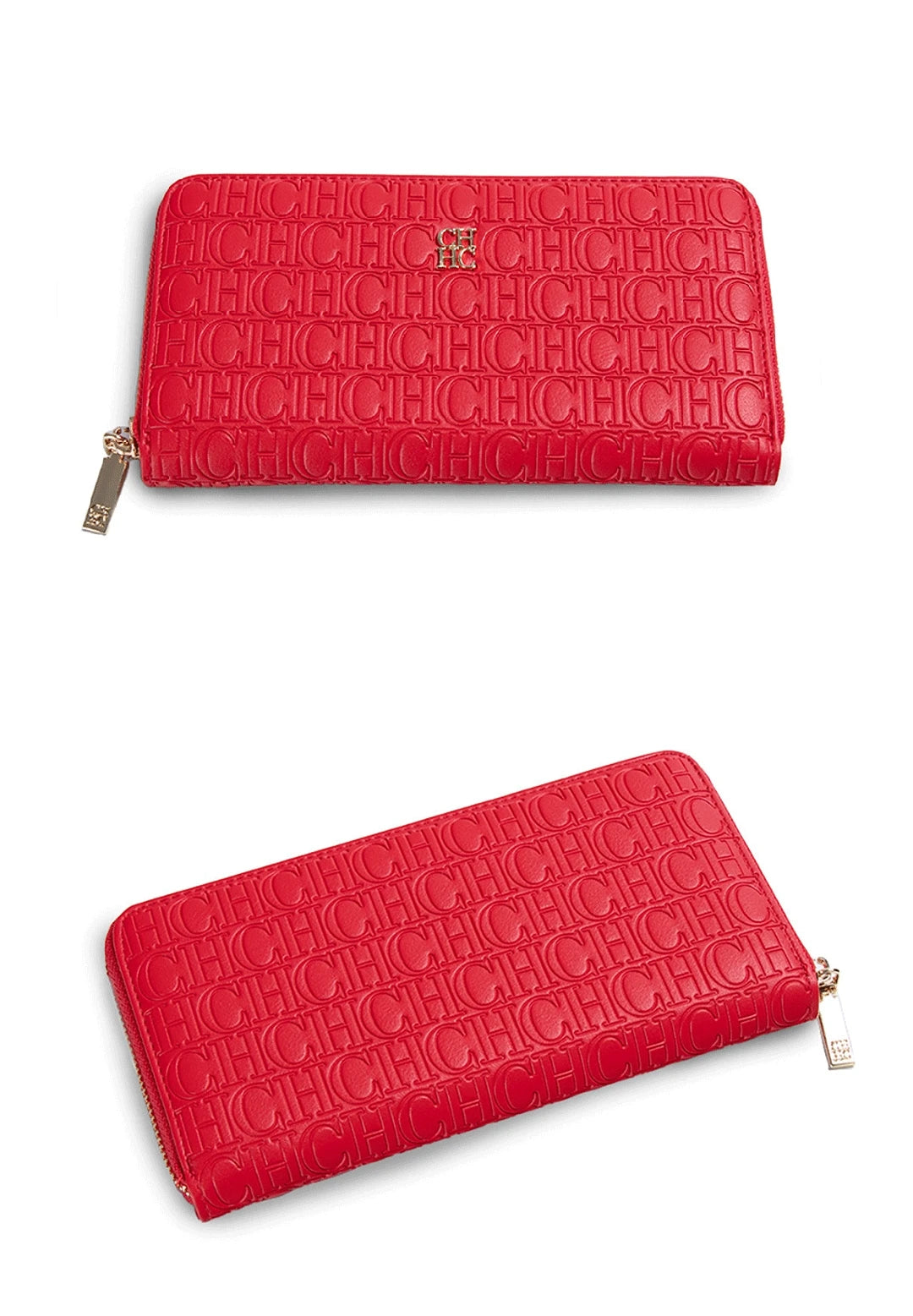 CH Women's Luxury Handbags Compact Wallet Minimalist Design with Embossed Initials Women's Coin Purse Portable Leather Wallet