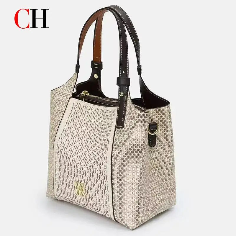 Fashion Letter Printed Design Women's Handbag High-end Light Luxury Vintage Brand Large Capacity New Women's Tote Bag