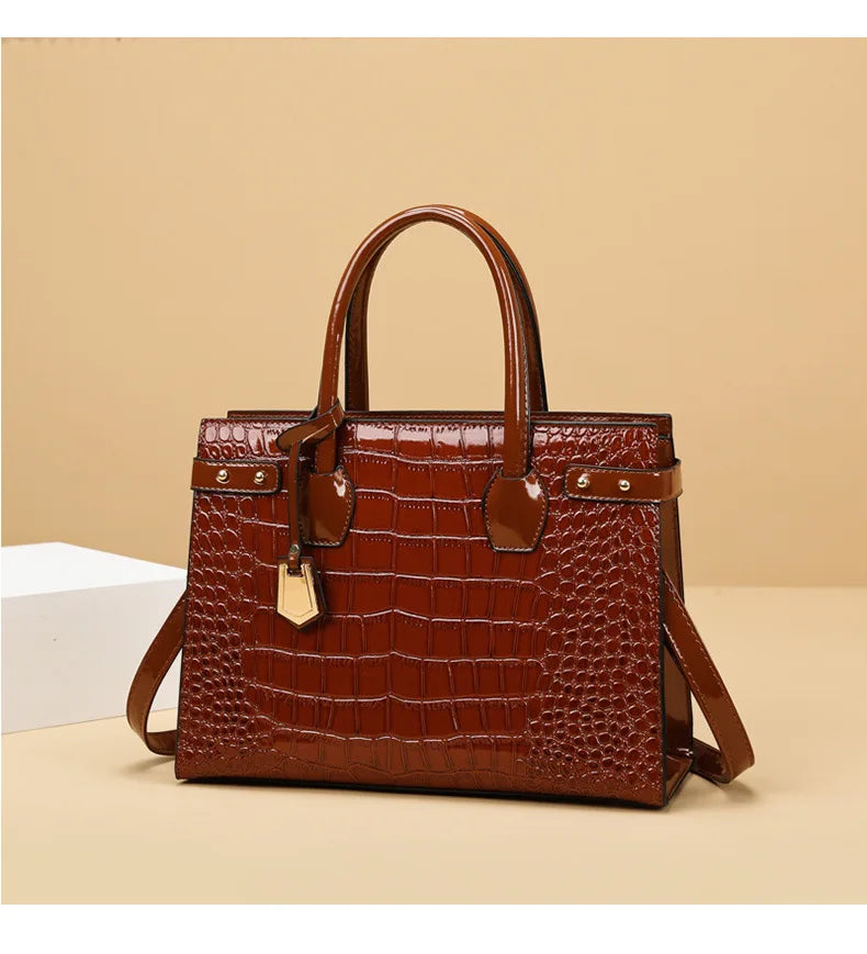 Retro Ladies Three-piece Set Mother-daughter Crossbody Bag Crocodile Pattern Texture Single-shoulder Hand-held Diagonal Bag