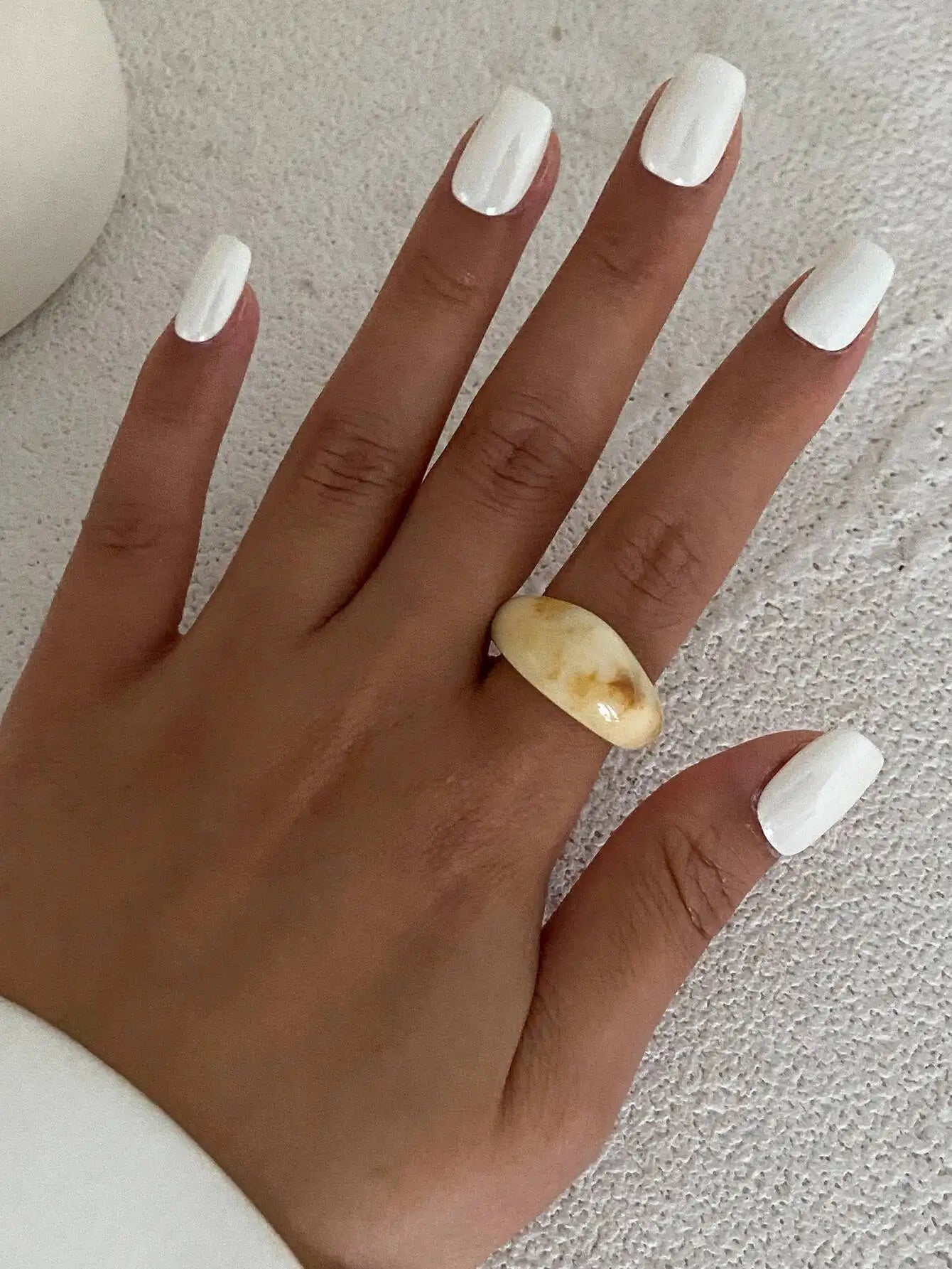 Salircon Trendy Creative Irregular Resin Acrylic Rings for Women Punk Charm Geometric Oval Finger Ring Jewelry Accessories Gifts
