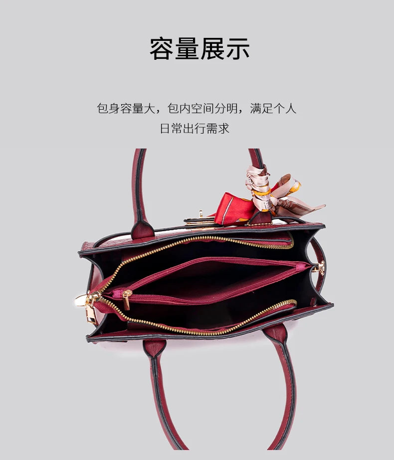 large-capacity multi-functional crossbody bag, PU leather