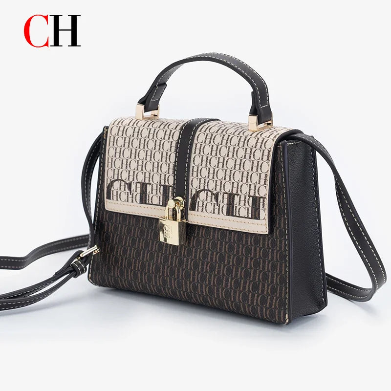 New Casual Women's Crossbody Bag Exquisite And Fashionable Handbag Niche Light Luxury Brand With Lock Design Trendy Designer's