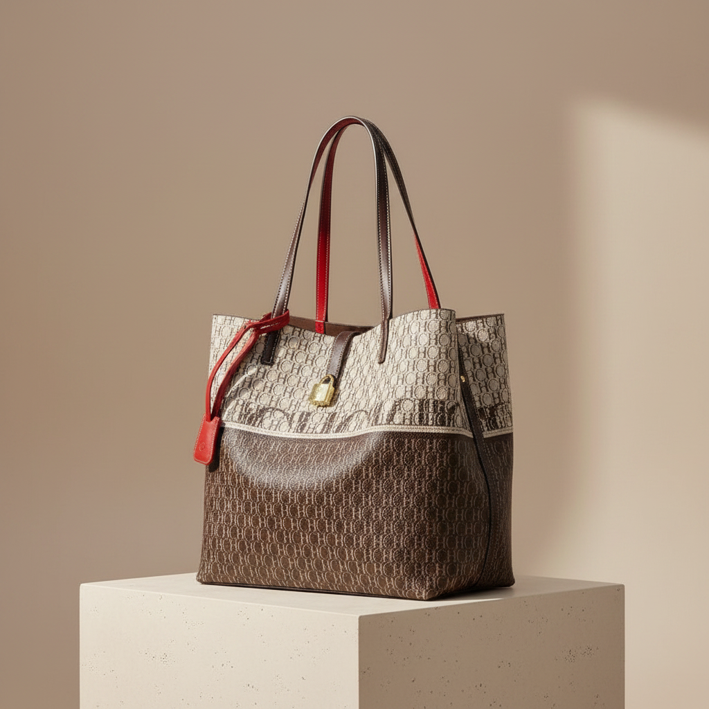 CH Simple Atmosphere Style Women's Handbag Fashion Women's Handbag Unique Print Design Women's Large Capacity Commuter Bag