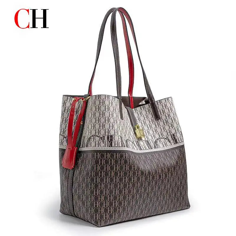 CH Simple Atmosphere Style Women's Handbag Fashion Women's Handbag Unique Print Design Women's Large Capacity Commuter Bag