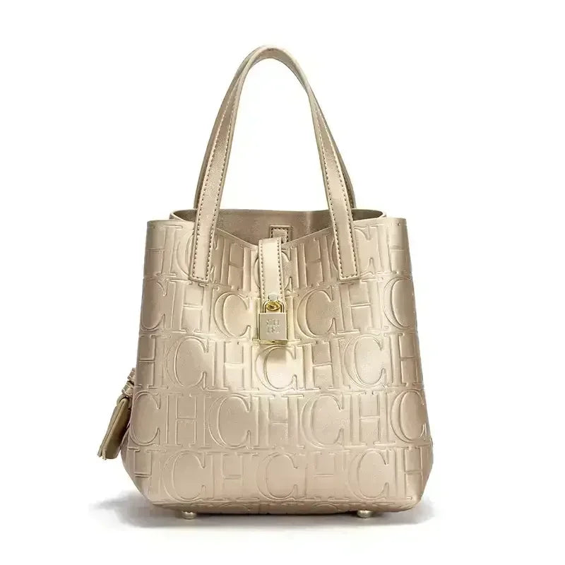Classic PU Leather Bucket Tote Bag