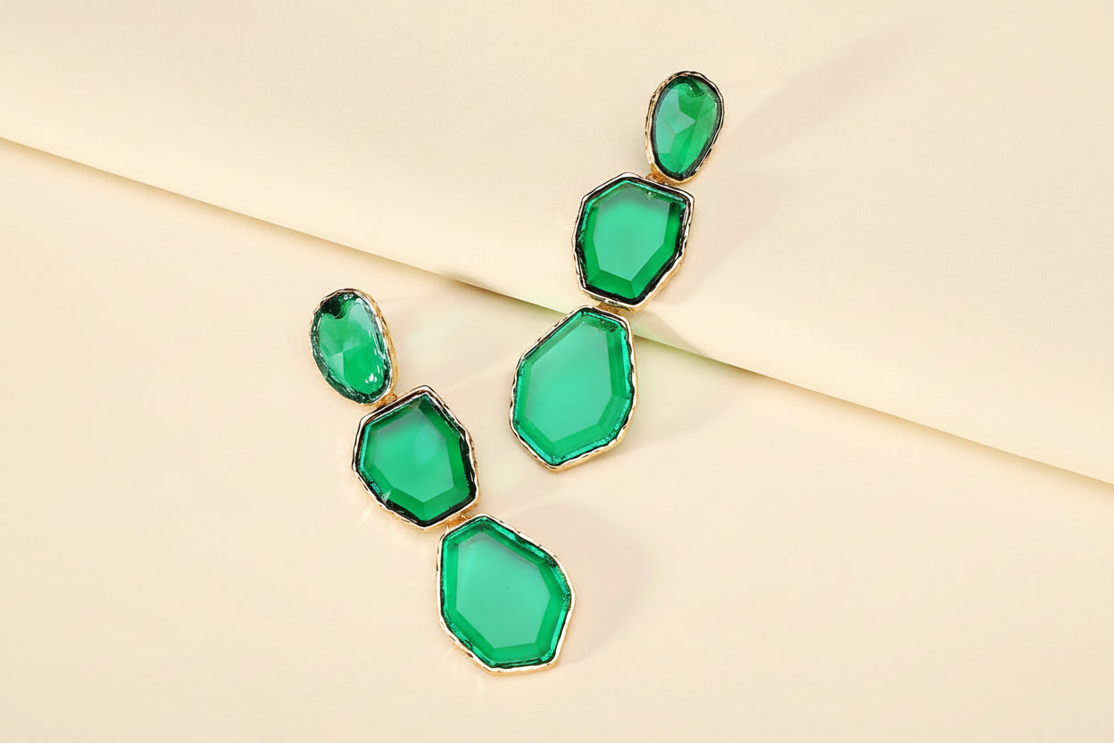 Creative Design Popular Luxury Geometric Resin Charm Long Dangle Drop Earrings For Women Trend Unusual Pendant Jewelry Gift