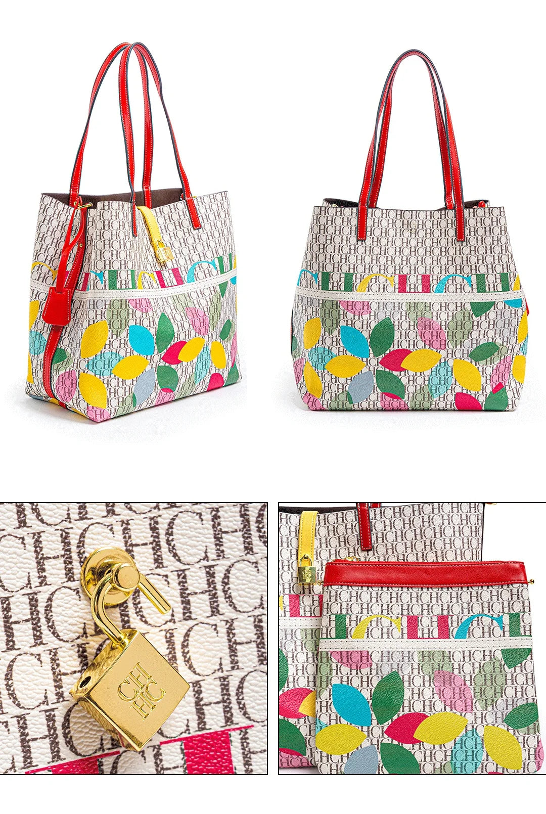 CH Simple Atmosphere Style Women's Handbag Fashion Women's Handbag Unique Print Design Women's Large Capacity Commuter Bag