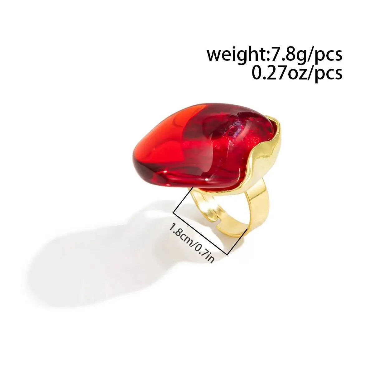 Salircon New Vintage Amber Color Acrylic Resin Rings for Women Exaggerated Temperament Geometric Finger Ring Charms Jewelry Gift