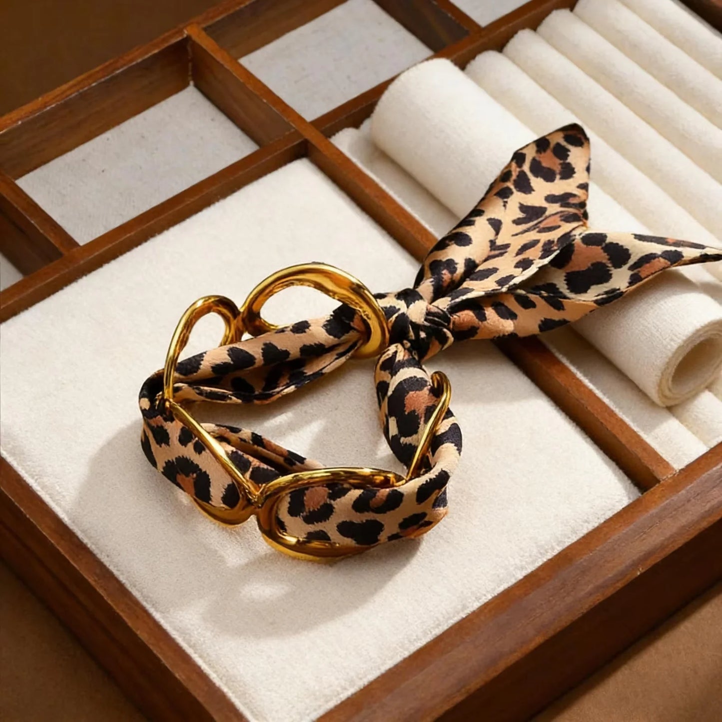 Luxury Simulated Silk Printed Silk Scarf Cuff Bracelet for Women,Stainless Steel Hollow Open Cuff Bracelets,Vintage Jewelry Gift