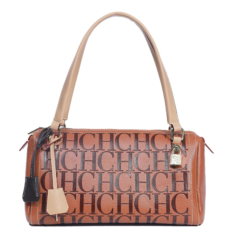 CH Fashion Classic Women's Boston Bag Autumn Winter New Collection 2026 Letter Design Shoulder Bag Texture Handbag