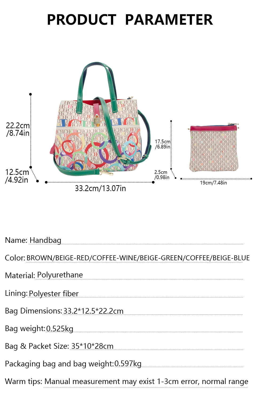 Large Capacity Printed Tote Bag