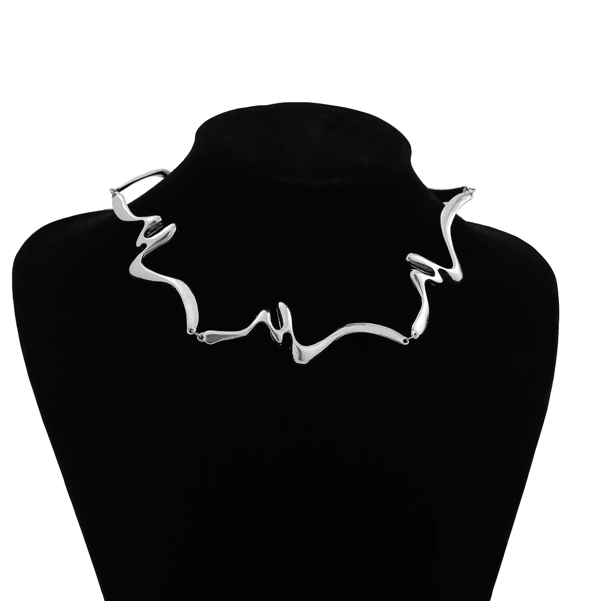 Salircon Vintage Creative Design Irregular Metal Choker Necklace for Women Classic Party Dinner Ladies On the Neck Jewelry