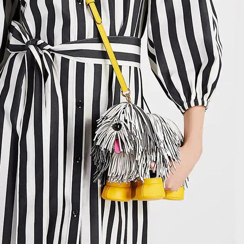 Luxury Designer Cute dog shape, Leather crossbody shoulder bag