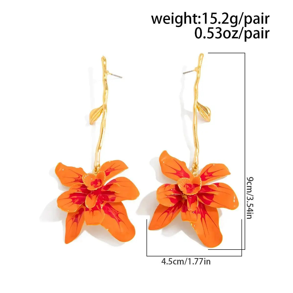 Salircon Vintage Exquisite Oil Drop Petal Flower Pendant Earrings Women Exaggerated Metal Long Tassel Earring 2025 Trend Jewelry