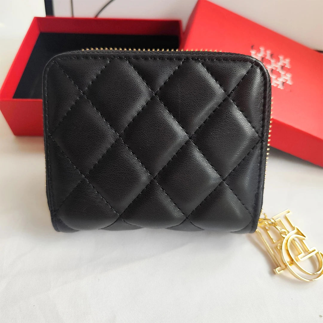 CH New Women's Wallet Exquisite Luxury Brand Short Solid Color Coin Women's Wallet High-quality PU Material Exquisite Brand Logo