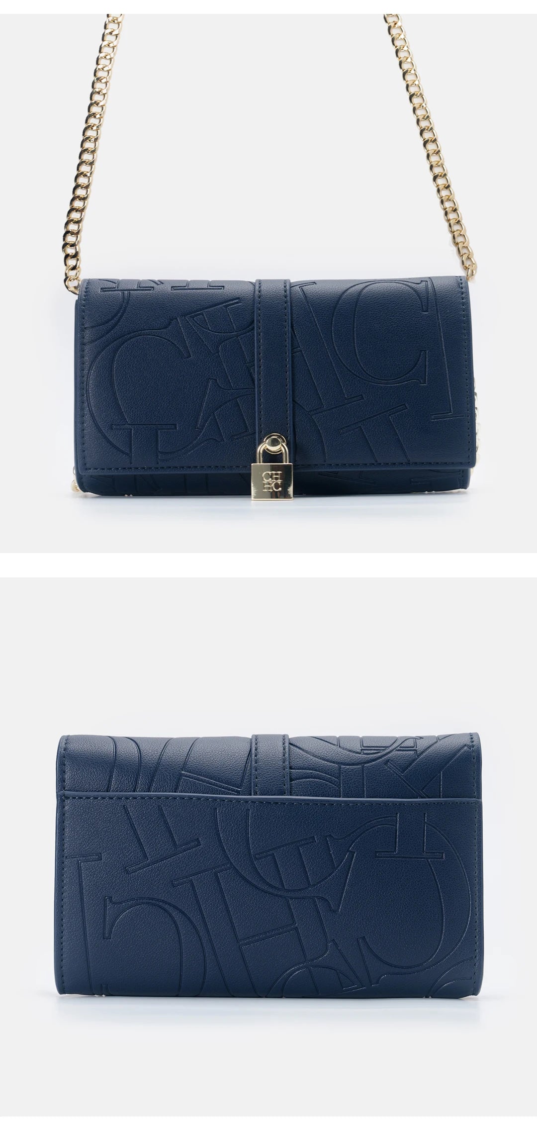 CH Chain Bag PU Material Solid Color Big Letter Print High Quality Lock Design Women's 2025 Designer New Shoulder Bag
