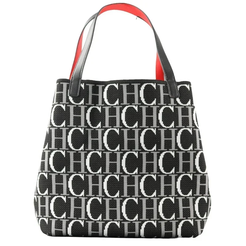 CH Brand Women's Handbag Autumn/Winter New Large Capacity Multi functional Letter Flyknit Design 2026 New Women's Tote Bag