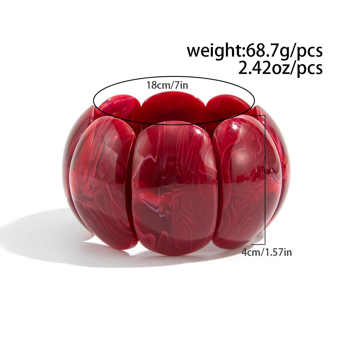 Salircon 6 Style Vintage Red Resin Acrylic Bracelets for Women Punk Splice Metal Tube Beaded Handmade Bangles Aesthetics Jewelry