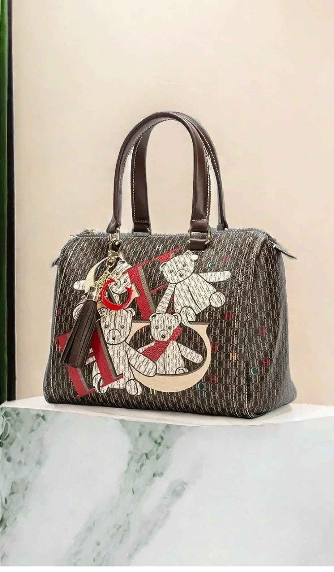 Women's Commuter Crossbody Bag 2025 Spring New Colorful Printed Women's Handbags Monogram Bronze Fashion Luxury Design