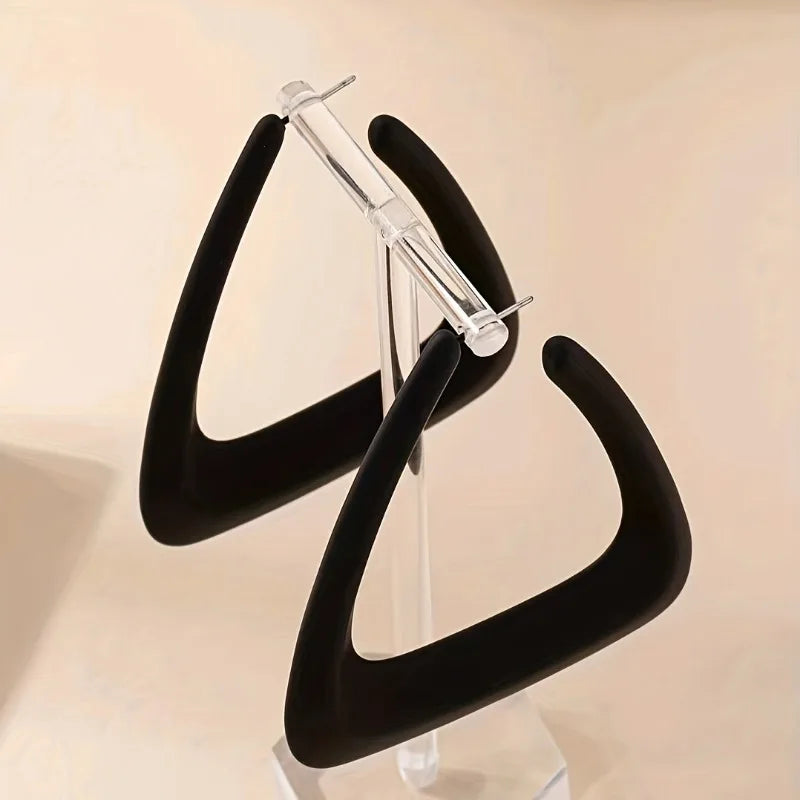 Exaggerated Irregular Geometric Hoop Earrings Fashion Simple Versatile Perfect Women's Daily Parties Dates Wearing Earrings