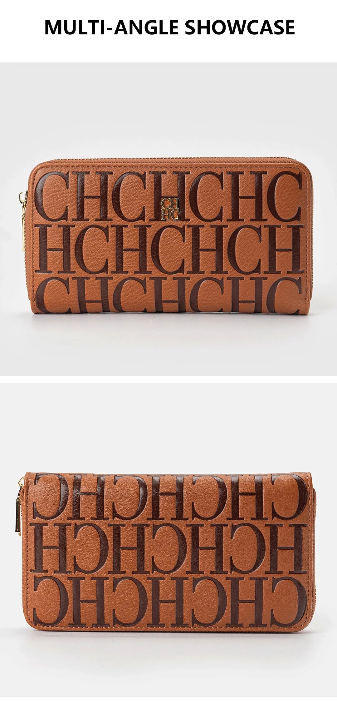 Embossed Zip Around Long Wallet