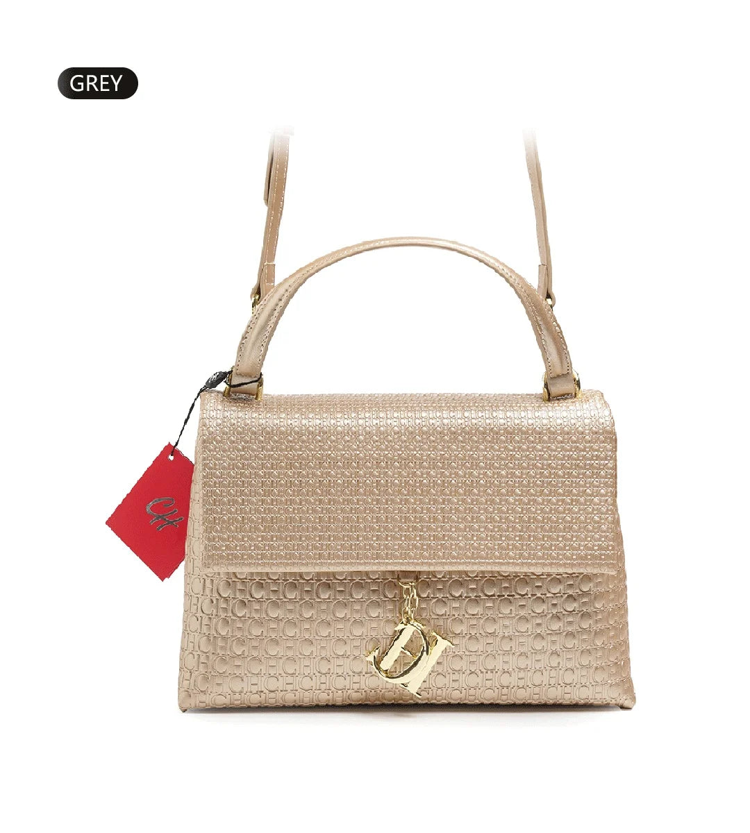 CH Lightweight PU+TPU Handbag 28x12x9cm, 5 Color Zipper Compartment Purse, Compact Tote Bag for Phone & Wallet