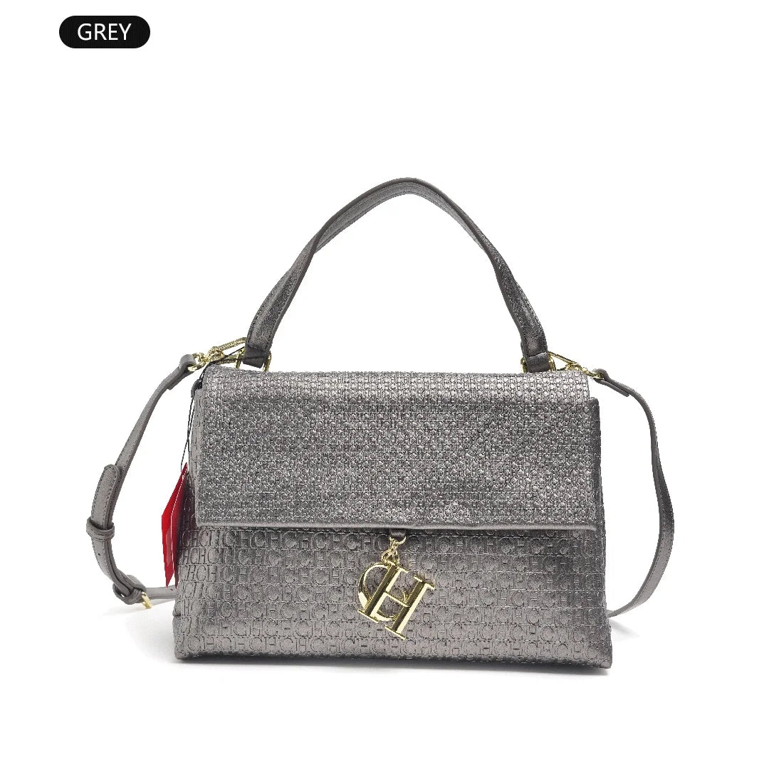 CH Lightweight PU+TPU Handbag 28x12x9cm, 5 Color Zipper Compartment Purse, Compact Tote Bag for Phone & Wallet