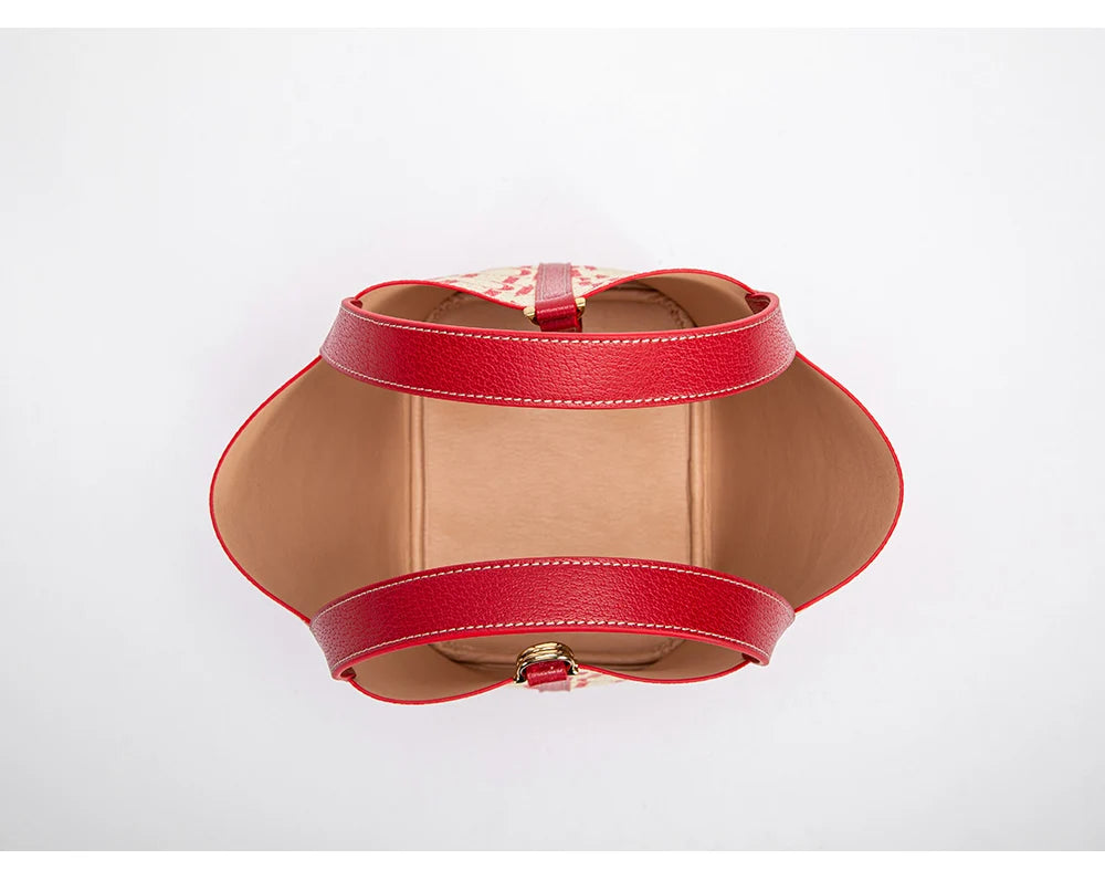 CH Tote Bag For Women Luxury Monogram Leather Handbag Fashion Top Handle Bag Elegant Lock Bucket Bag For Daily Commute