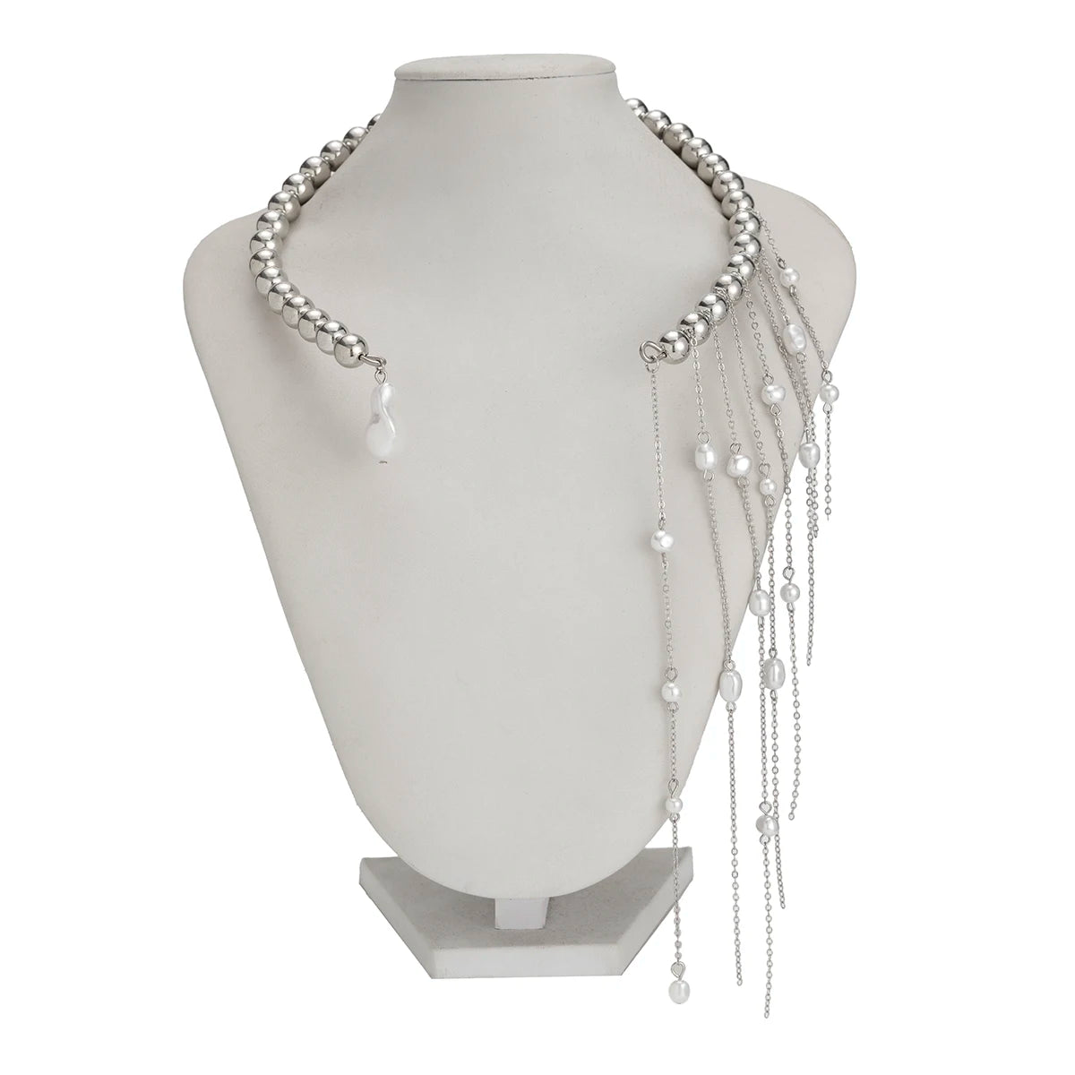 Salircon Exquisite Imitation Pearl Tassels Open Choker Necklace Women Fashion Long Tassel CCB Beads Clavicle Chain Jewelry 2025