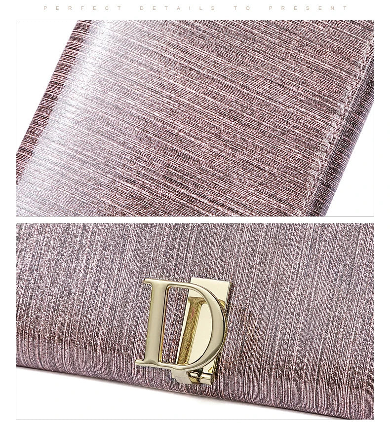 2025 New Women's Wallet, Long Wallet, Pearl D-Buckle, Large Capacity, Multiple Slots, Genuine Cowhide Wallet, Clutch Bag