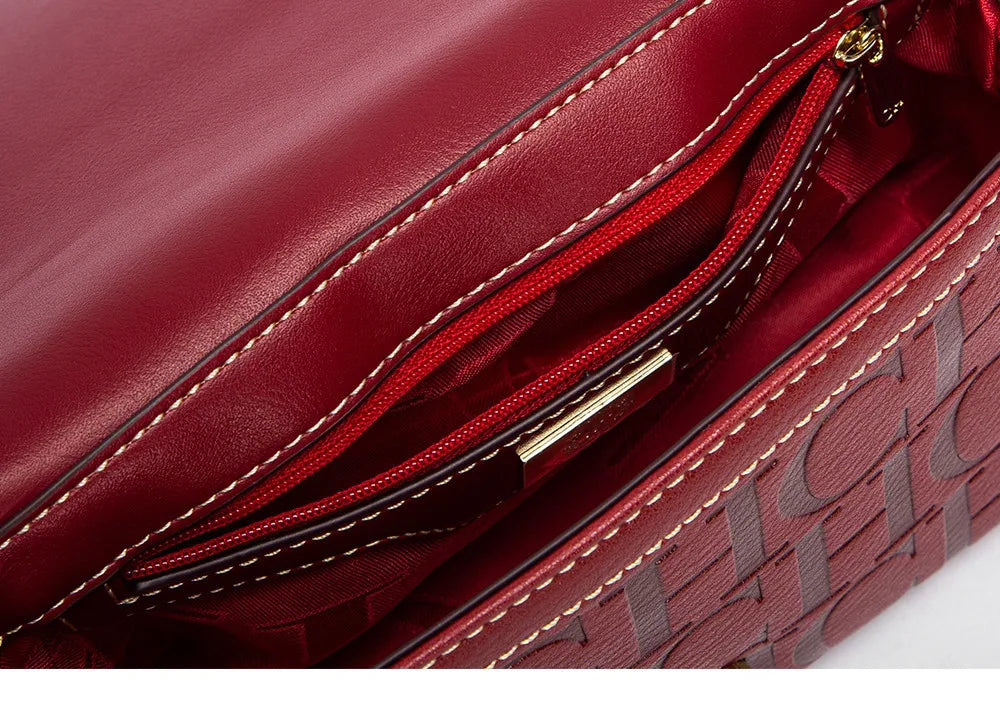 Fashion Design Model Metal Accessories Buckle Women's Shoulder Bag Luxury Brand 2025 New Fashion Solid Colour Printed Head Bag