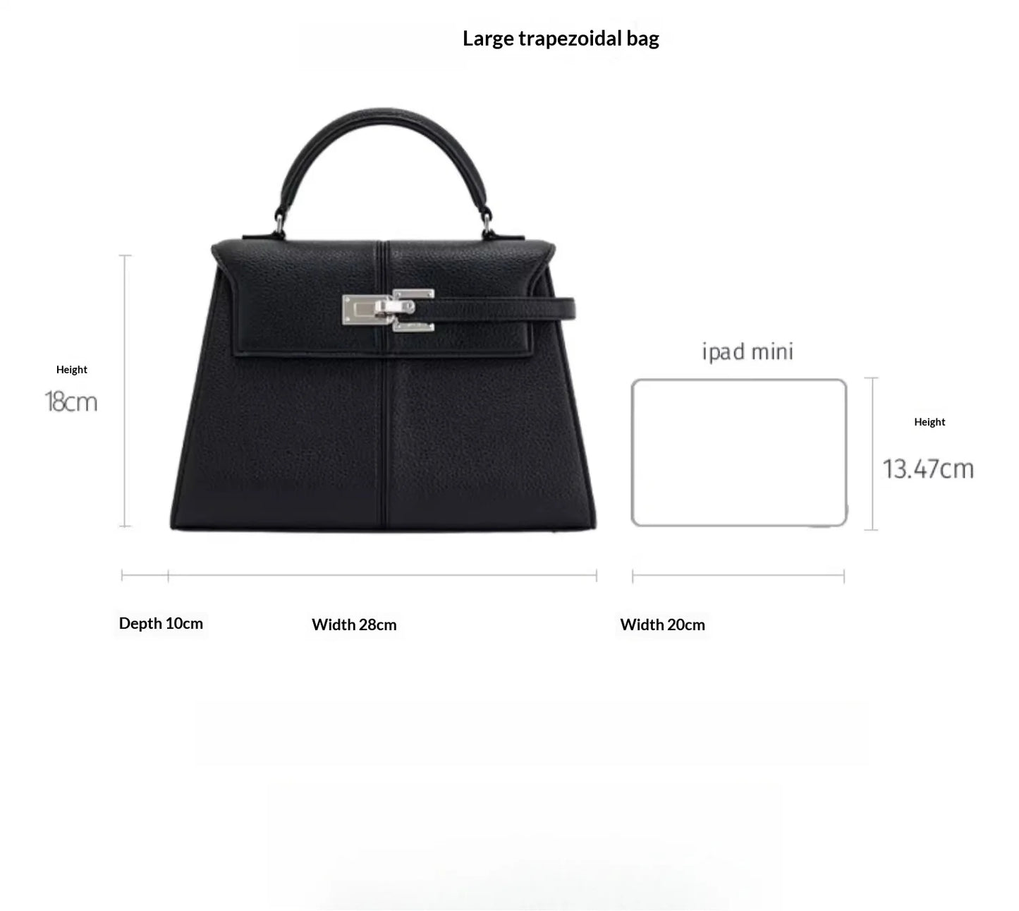JW PEI Trapezoidal Bag, New Style, Genuine Leather, Women's Bag, High-End, Versatile, Crossbody Bag, Fashionable, Niche Style