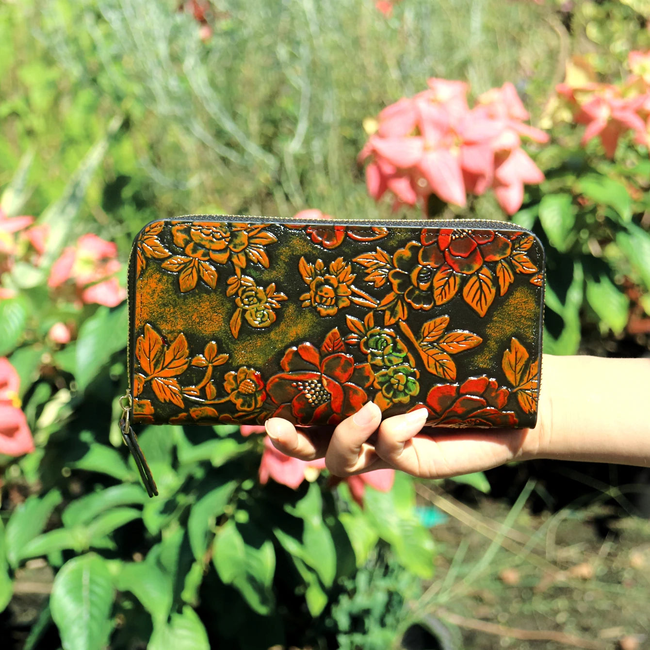 Wallet Women Large Capacity Card Holder Purse Floral Womens Leather Wallets Long Female Coin Purse Evening Clutch Bag