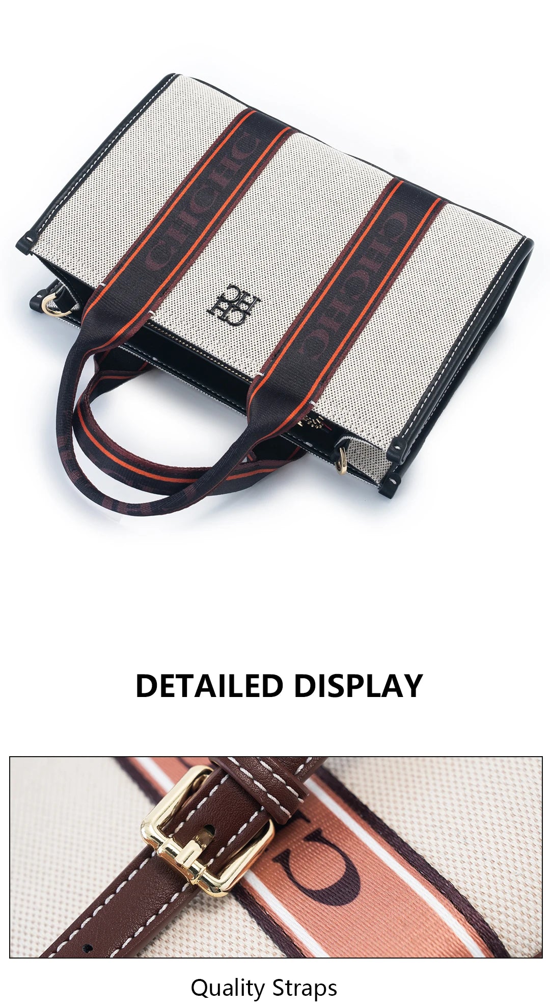 CH Brand Women's Handbag High Quality PU Material Fashion Boutique Brand Logo Women's Commuter Shoulder Bag