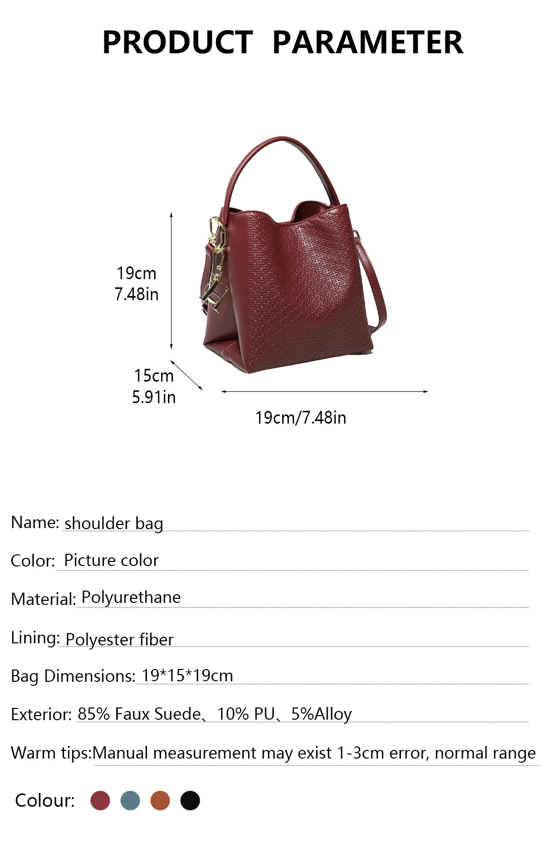 CH Embossed Leather Bucket Bag Large Capacity Handbag with Detachable Shoulder Strap Luxury Tote Bag for Women