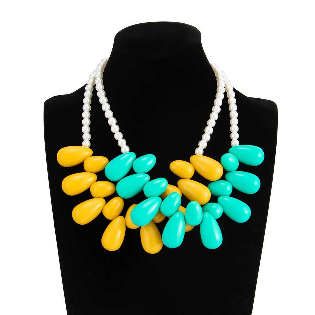 Salircon 5 Style Exaggerated Big Water Drop Resin Pendant Choker Necklace Women Boho Clavicle Chain Statement Mujer Jewelry Gift