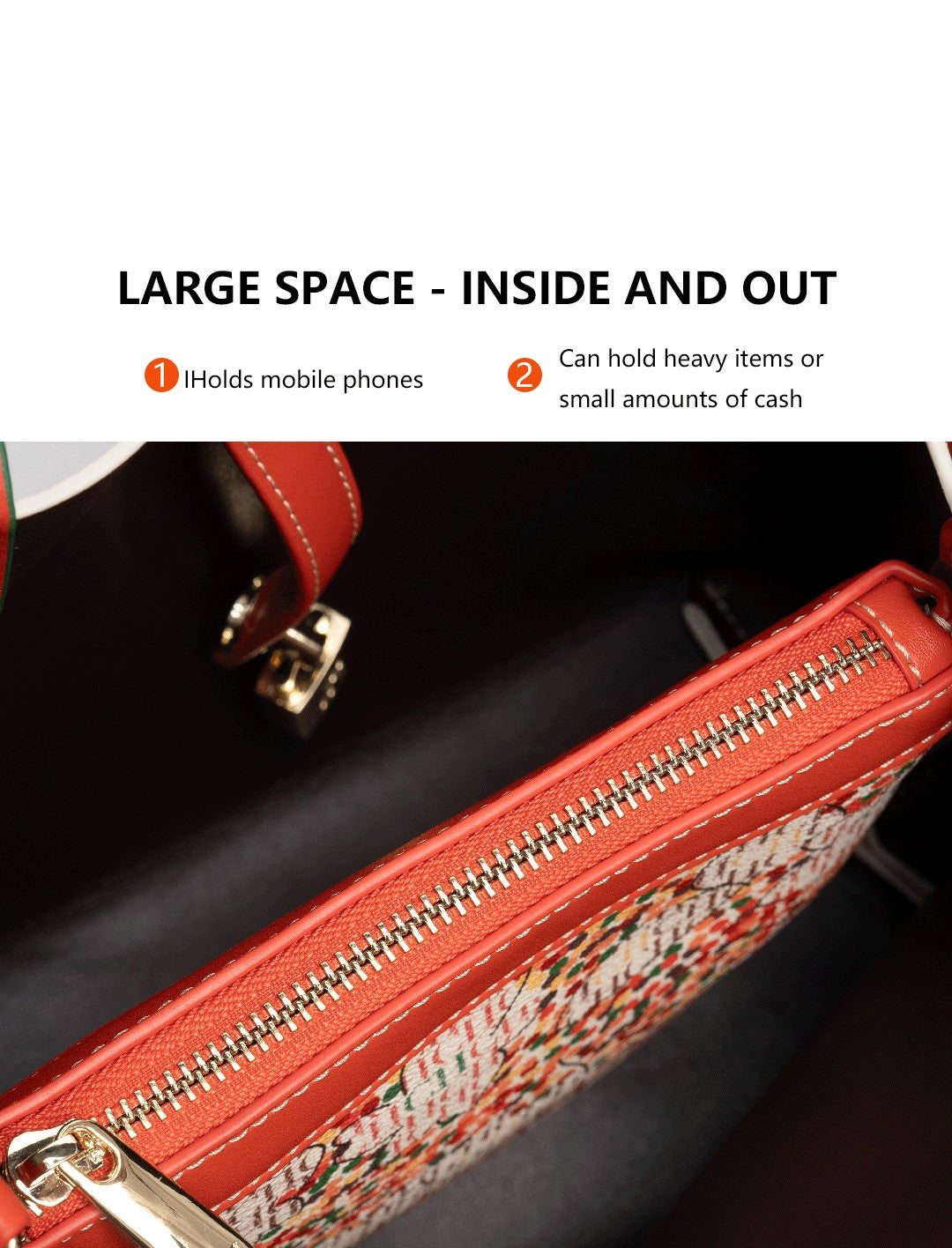 Women's Shoulder Large Capacity Bag Exquisite Flower Printed Women's Leather Bag Fashion Design New 2025 Women's Handbag Printed