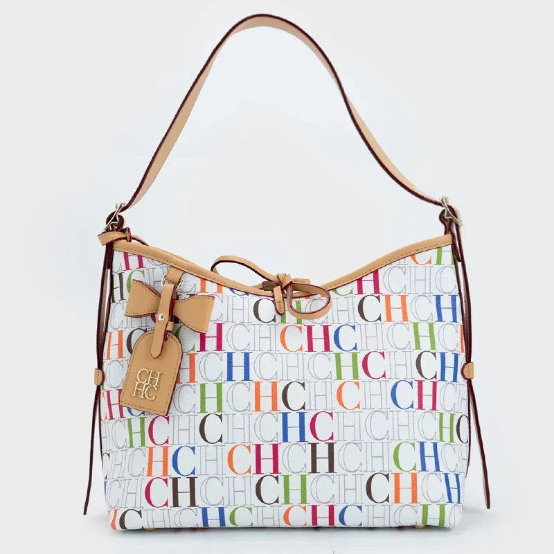 CHCH Bowknot Element Design New Trend Tote Bag Fashion Letter Print Square Luxury Brand 2025 Lace-up Women's Tote Bag