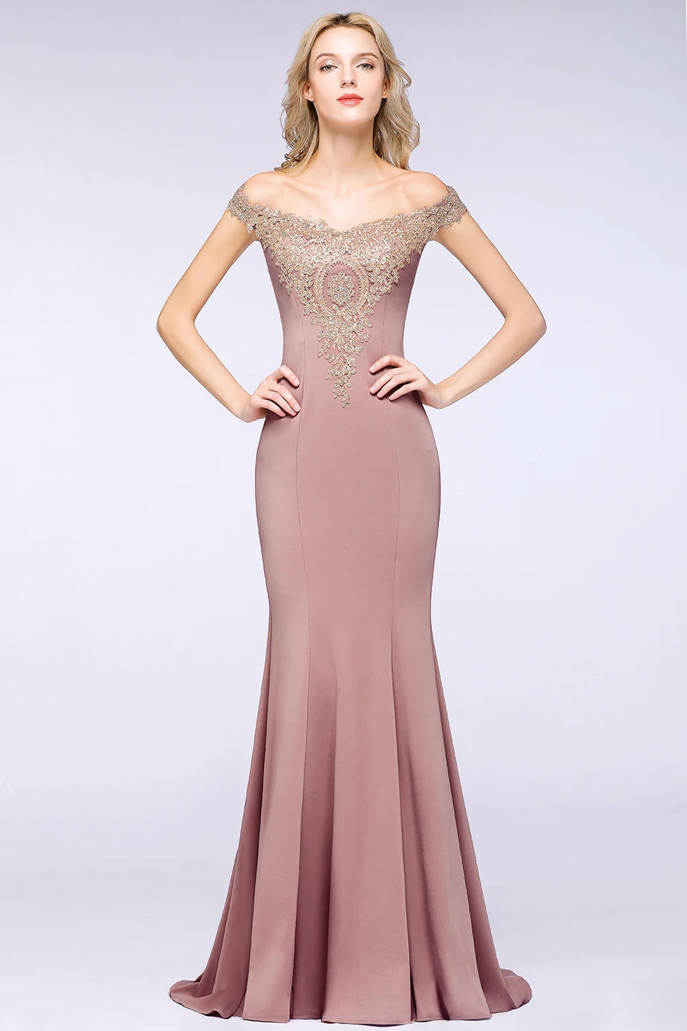 Gold Rose Lace Mermaid Prom Dresses For Women Burgundy Long Sexy Open Back Cap Sleeve Elegant Evening Party Gown Vestido de Gala