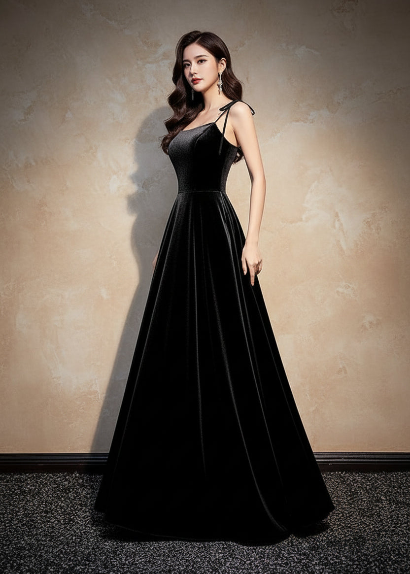 Velvet Banquet Tulle Evening Dress Feminine Temperament Suspender Prom Dresses Formal Dress Women Elegant Dress Party