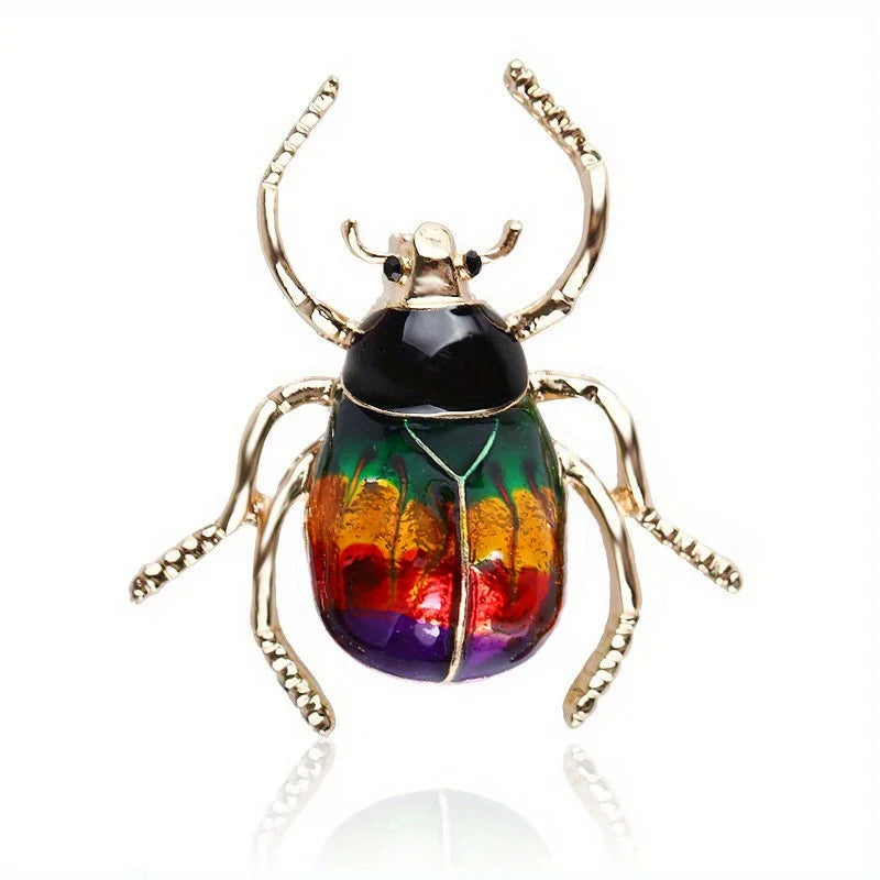SKEDS Women Full Crystal Exquisite Beetle Brooch Badges Fashion Luxury High-end Elegant Lady Insect Pin Accessories