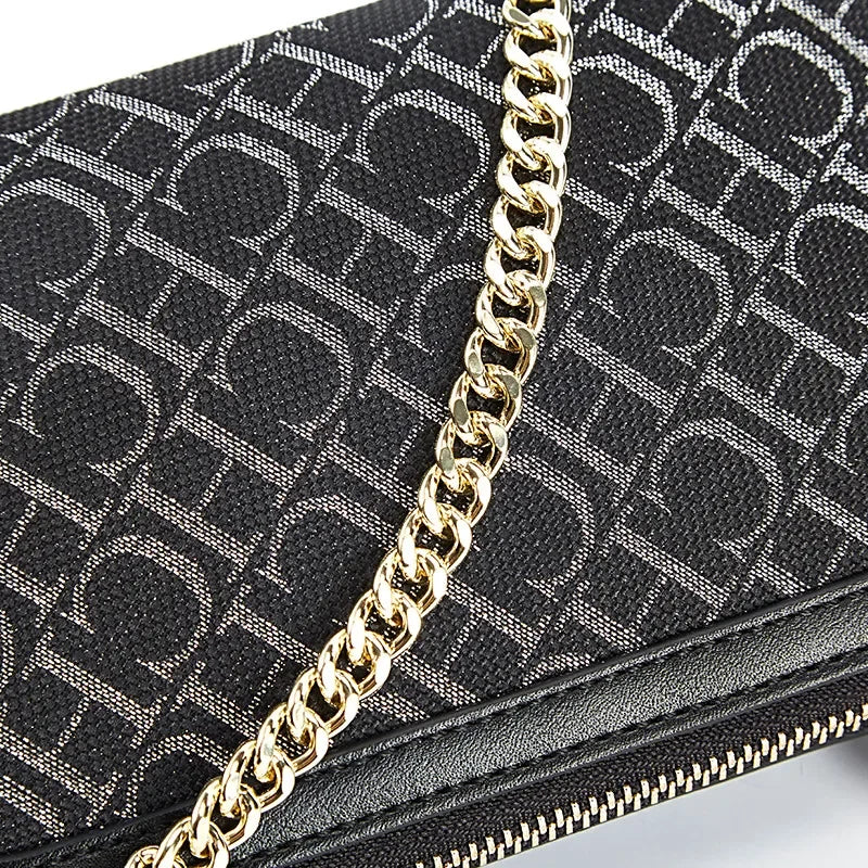 New Letter Printed Shoulder Bag Light Luxury Brand Chain Suede Leather Bag Chain Shoulder Bag Fashion Retro Crossbody Designer