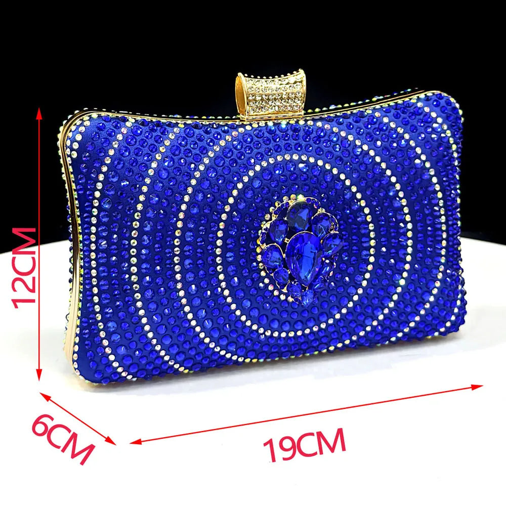 Venus Chan Blue Color Rhinestone Comfortable high heel shoe And Bag Fashion Style Pointed-Toe Shoes For Women Or Commuting Shoes