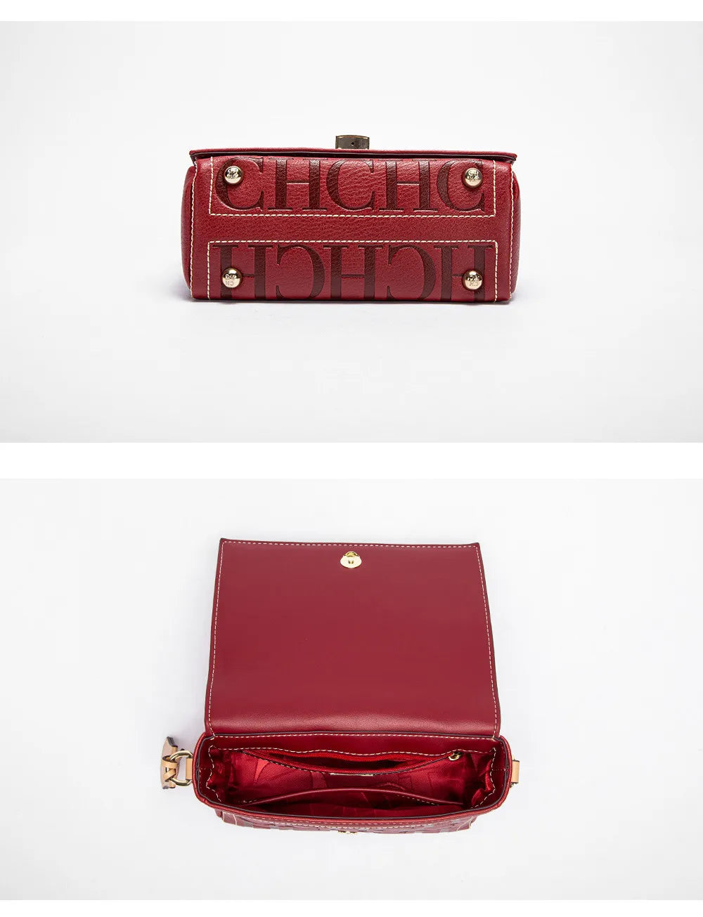 Fashion Design Model Metal Accessories Buckle Women's Shoulder Bag Luxury Brand 2025 New Fashion Solid Colour Printed Head Bag